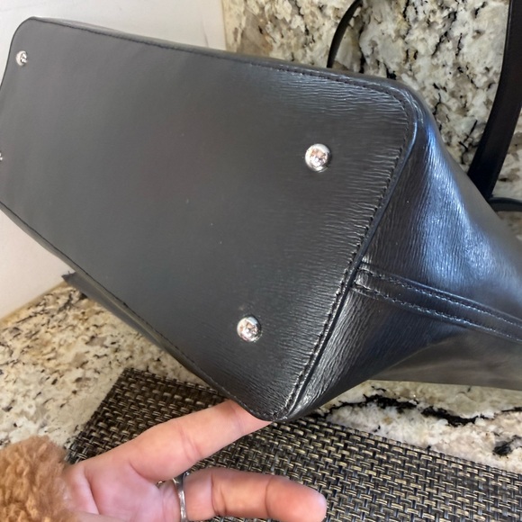 EUC Lauren Ralph Lauren Newbury Classic Black Leather Gorgeous Tote - Picture 10 of 16